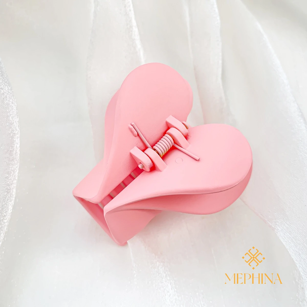 MEPHINA Doppelschichtige Haarklammern, Herz-Haarklammern, bunte Haarklammer, einfache Haarspange, edles Haarklammer-Zubehör für Frauen