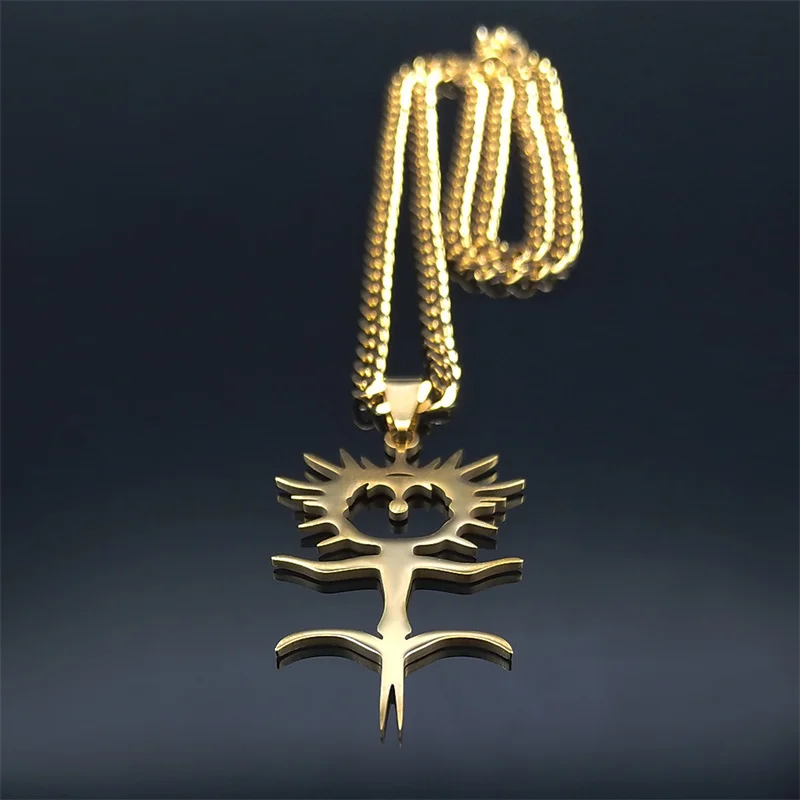 Stainless Steel Ghostemane Trap Metal Music Necklaces Women Gold Color Necklace Jewelry chaine acier inoxydable N3790S06