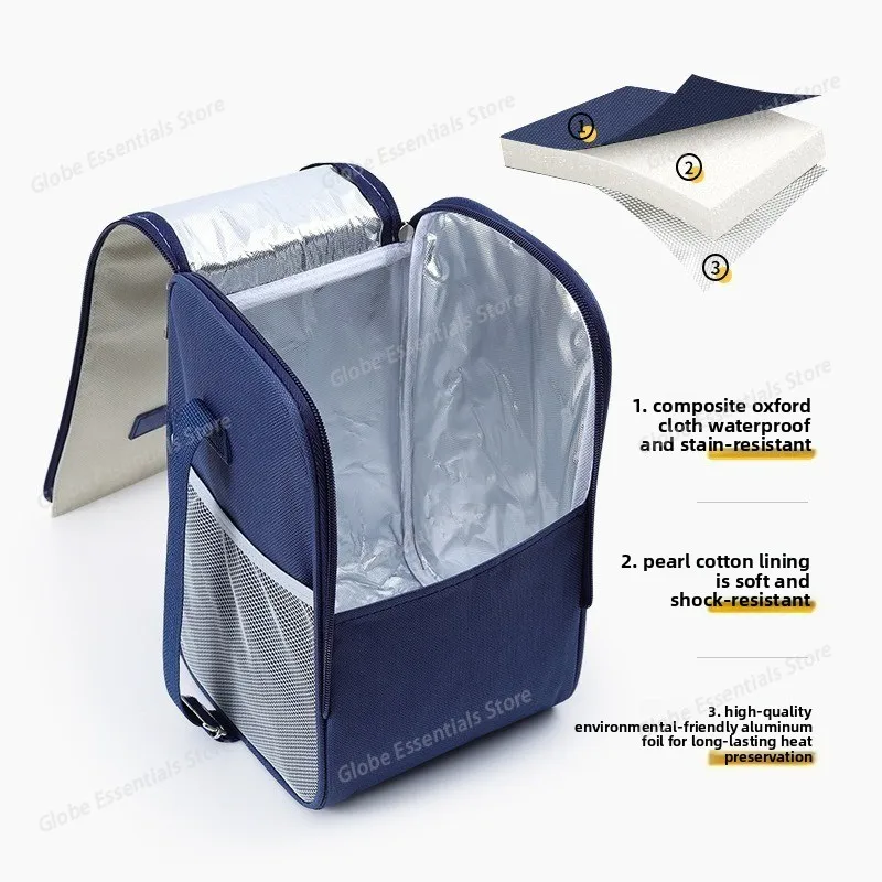 New Lunch Bag Portable Food Thermal Box Durable Office Waterproof Cooler Fresh-Keeping Insulated Case Outdoor Camping Travel