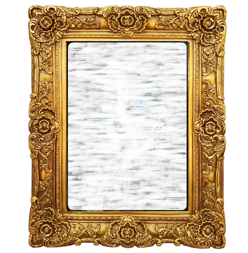 

European Style Retro Picture Frame Wedding Photo Frame Wall Mounted Oil Picture Frame Gold Rectangular Retro Decorative Resin Fr