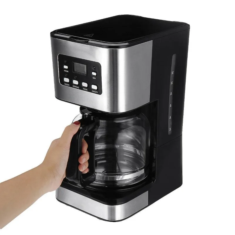 Household Electric Fully Automatic Stainless Steel Rust-proof Drip Coffee Maker All-in-One Machine Cups American Style