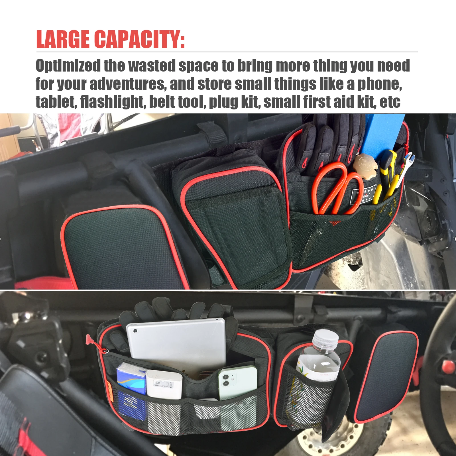 Bolsas de puerta superior delantera, accesorios UTV para Can Am Maverick X3 2017-2021Max XRS XDS Turbo RR con rodillera extraíble