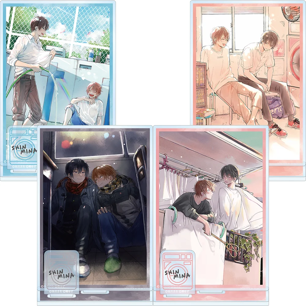 Minato Shouji Coin Laundry Katsuki Shintaro Minato Akira Double insertion Acrylic Stand Acrylic Keychain Desktop Decor Fans Gift