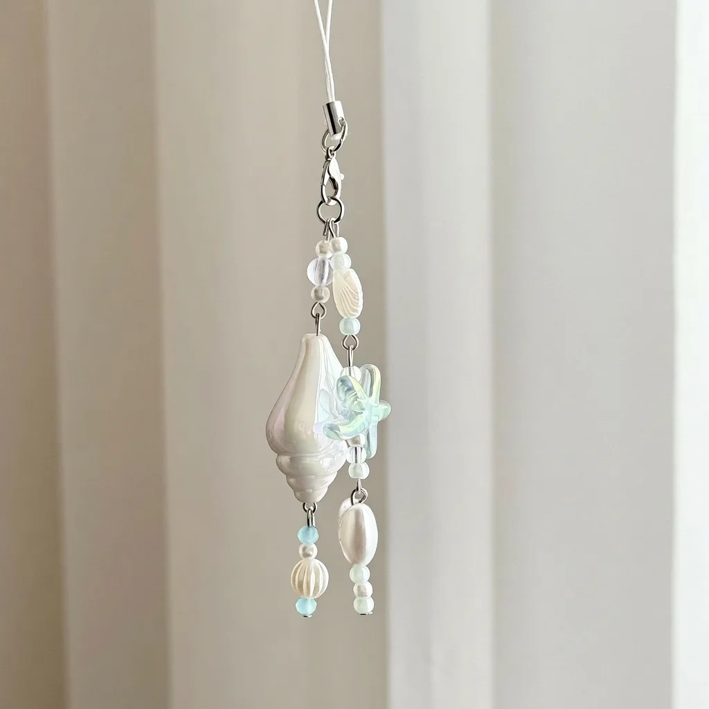 Handmade Beaded Chain Solid Workmanship Starfish Charm Beaded Lanyard Ocean Themed Lanyard Accessory For Luggage Handbags
