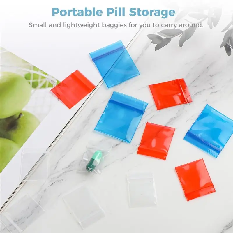 800Pcs Tiny Plastic Baggies Small Plastic Bag Plastic Jewelry Earring Coin Candy Pill Bags For Travel Storage Shipping Packaging