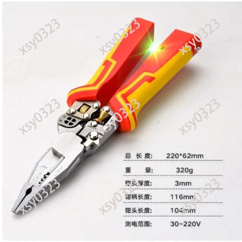 

Multifunctional Wire Stripper with Voltage Test, Crimping Plier for Cable Processing Work