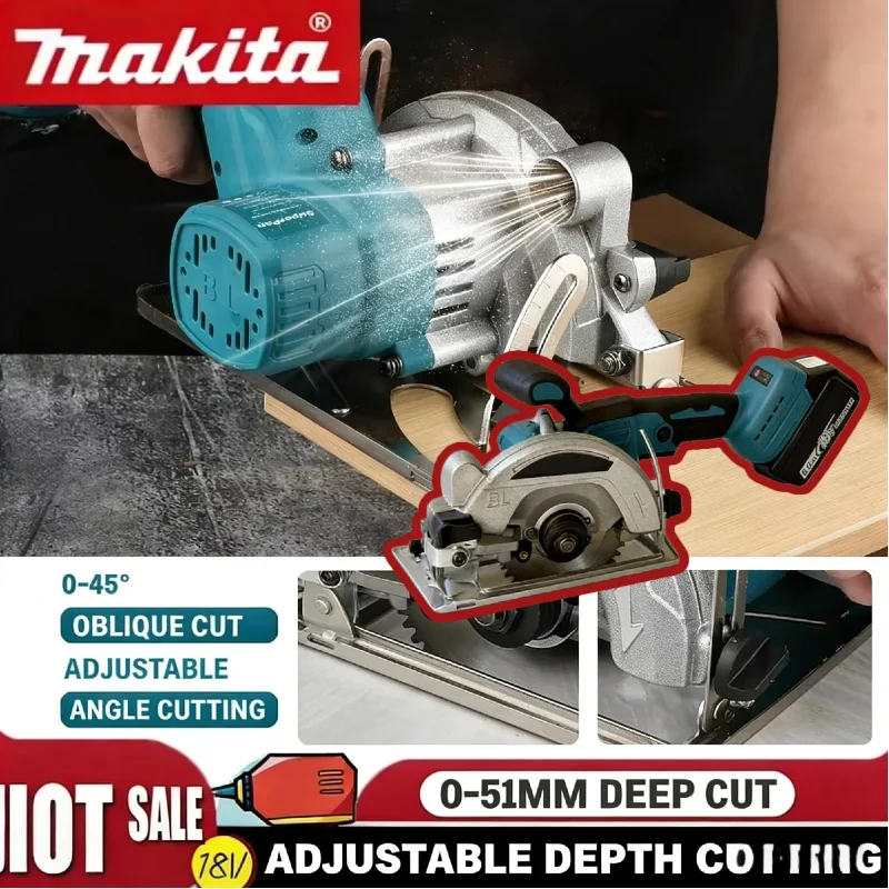 

Makita Brushless Electric Circular Saw 5Inch For Makita Battery Cordless Handheld Multifunctional Wood Metal Cutter Power Tool
