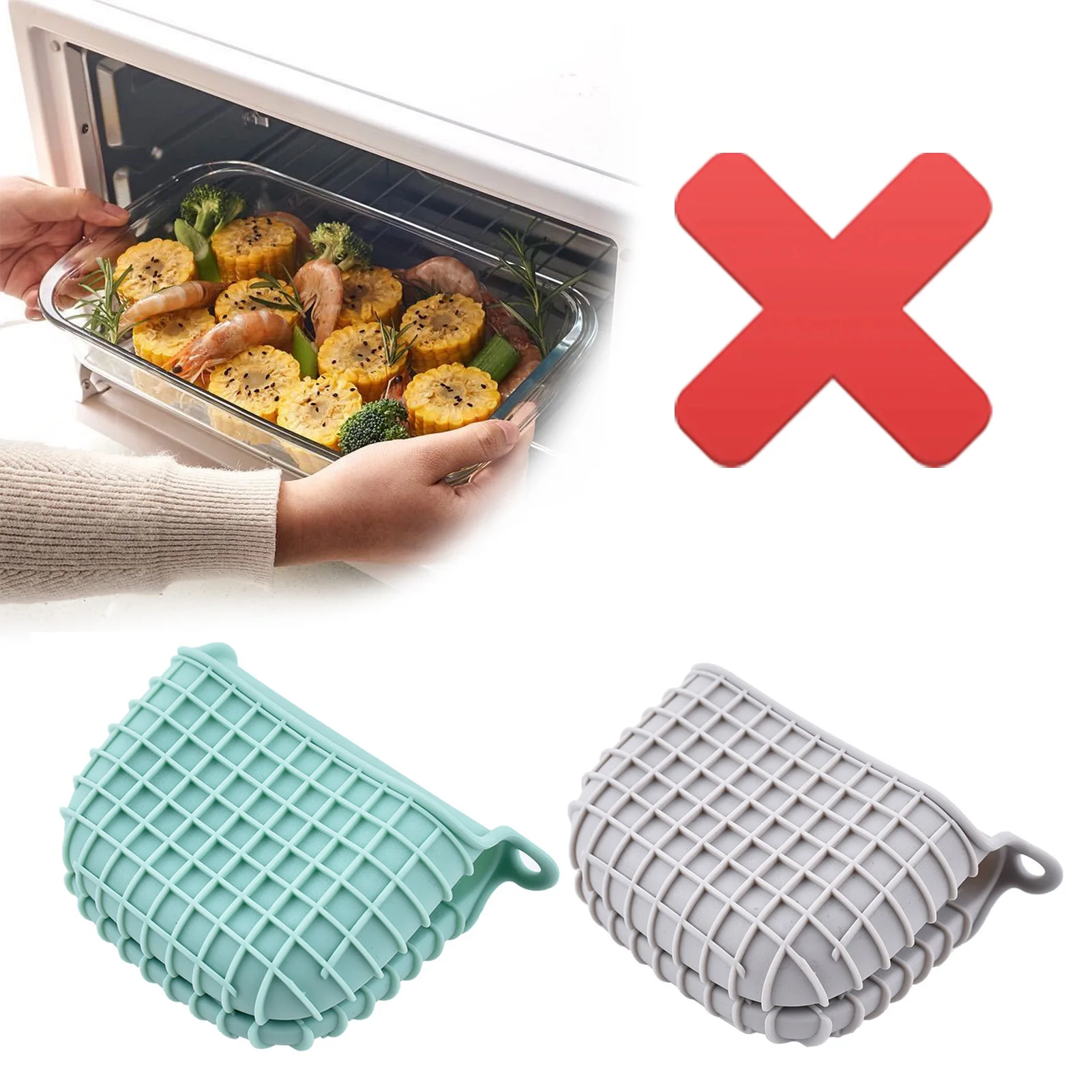 Silicone Cooking s Oven Mitts Cooking Pinch Mitts Potholder for BBQ, Baking Cooking and Grilling