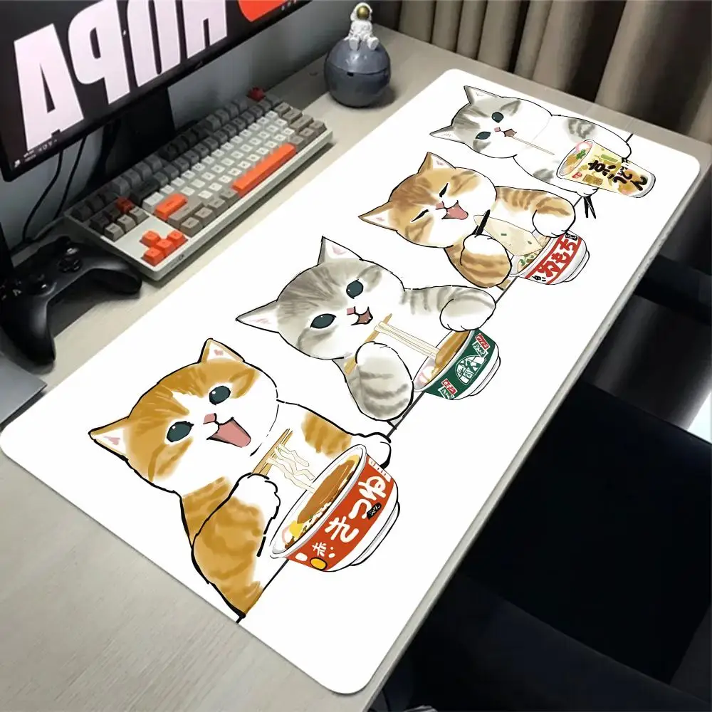 Kawaii funny cat desk mat cute mouse pad large rubber non-slip mouse pad kawaii desk mat desk blanket high quality Xxl 900x400mm