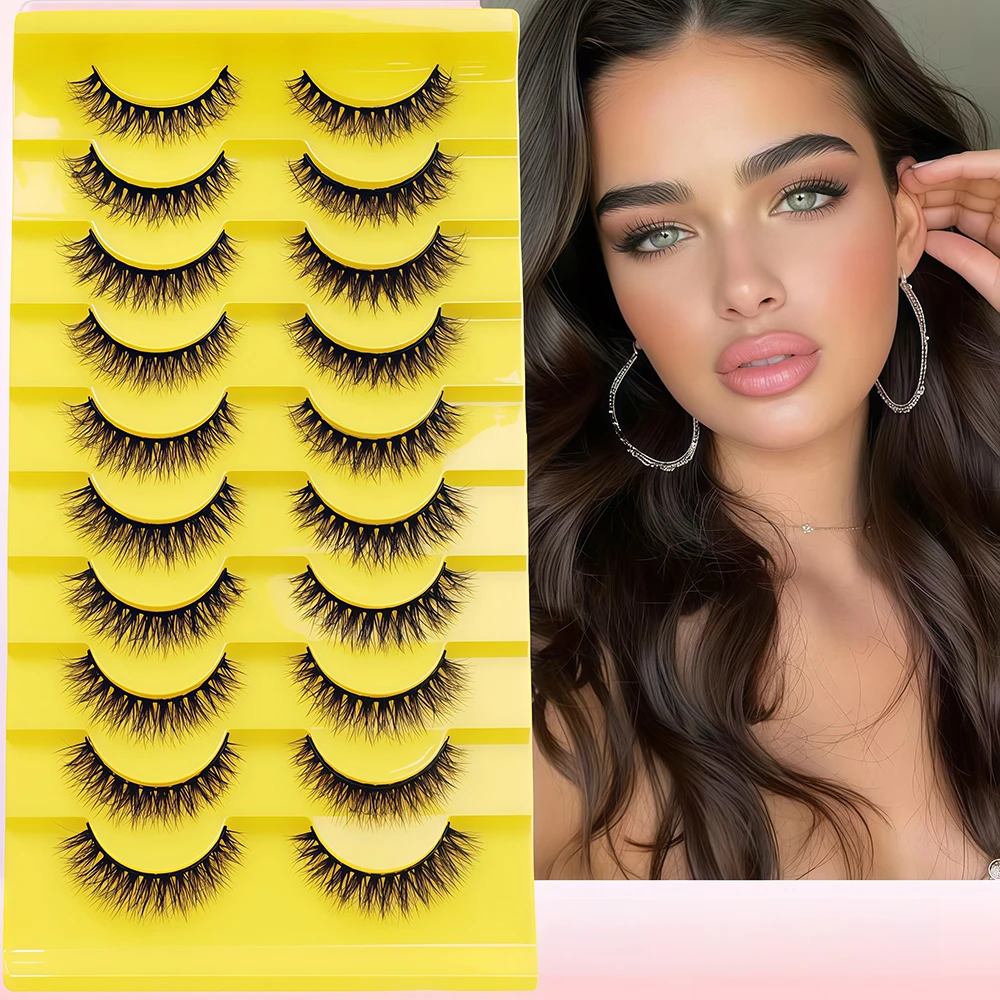 10 pairs of European and American manga fake eyelashes, sweet and cool girl fake eyelashes, one-piece mixed race girl group styl