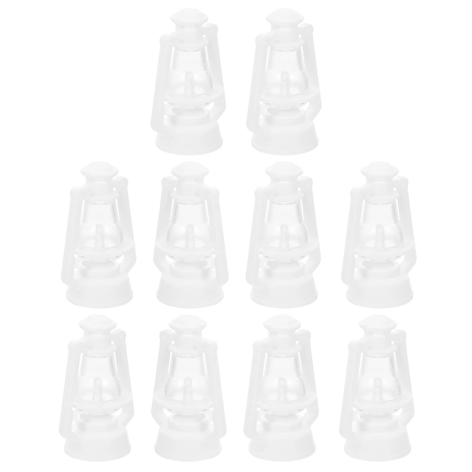 10 Pcs Toy Mini Kerosene Lamp Baby Christmas Dining Table Decor Lantern Plastic Light