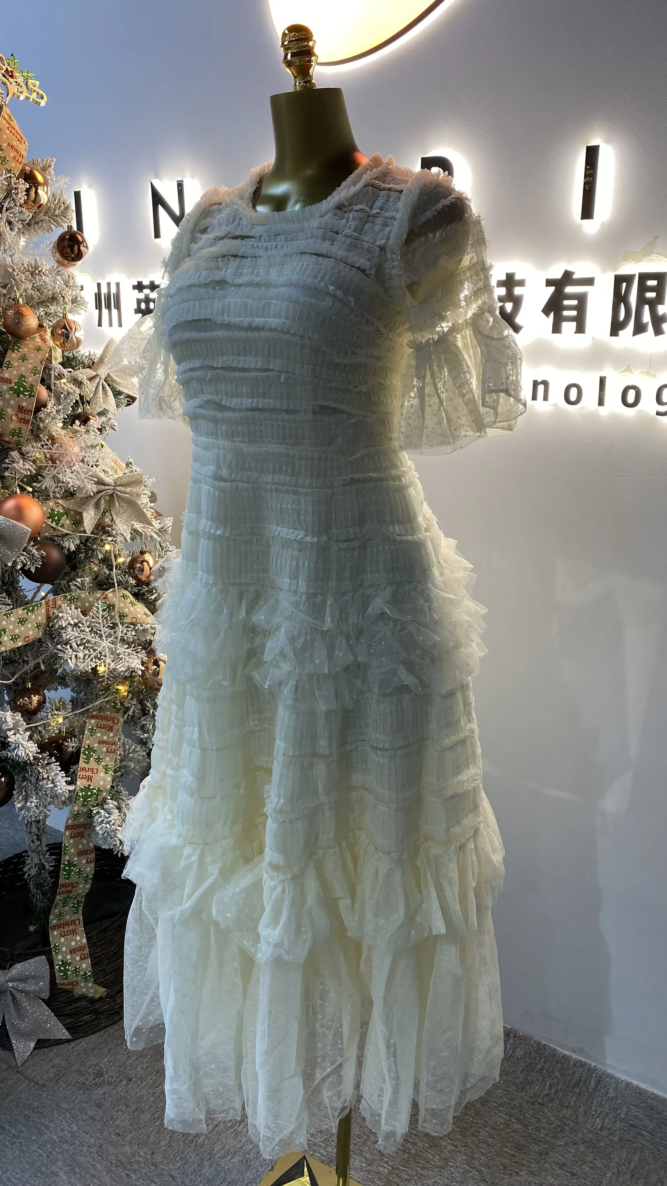 مشد أزياء ثوب ماكسي اللباس الإمبراطورية الجنية عالية الشق شير مساء الزفاف فستان طويل-GZMM474