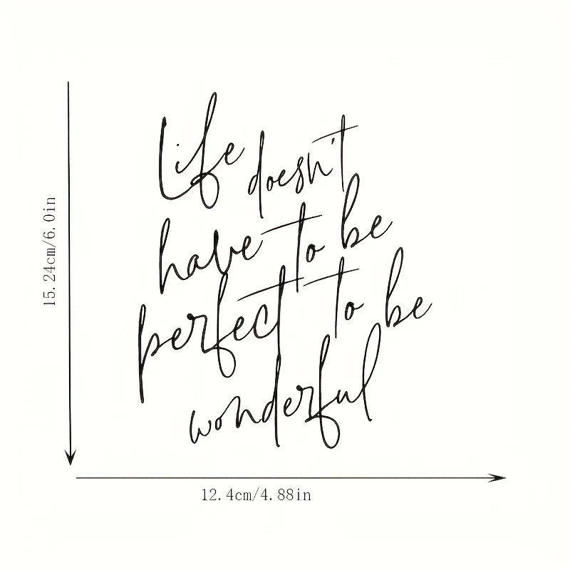 Life Doesn't Have To Be Perfect To Be Wonderful, Mirror Stickers, Wall Sticker, Car Sticker, Car Window Decoration