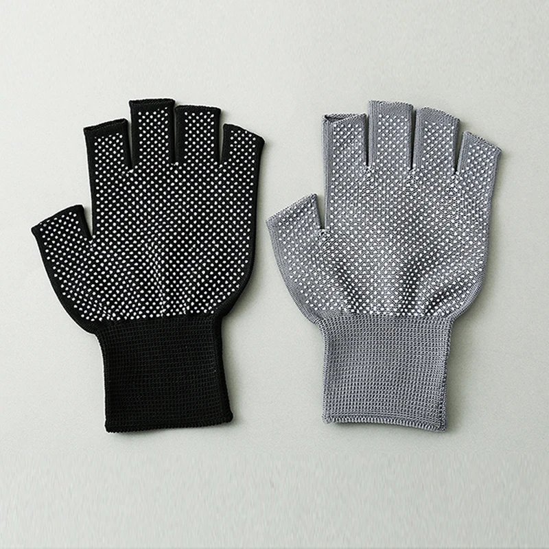 Gants de cyclisme et de conduite en nylon, mitaines de vélo respirantes, anti-alde, sports de plein air, exercice de yoga, gants fins demi-doigts