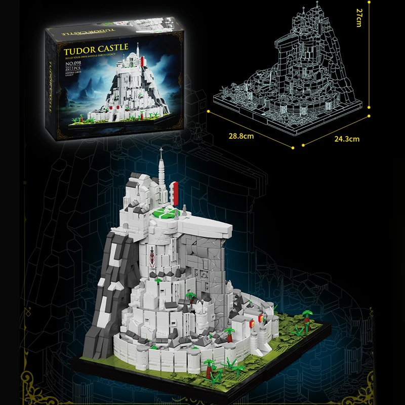 2211 قطعة خواتم ميناس المدينة البيضاء تريث اللبنات فيلم عرض الشارع القلعة وحدات العمارة نموذج لغز لعب هدايا الاطفال #2