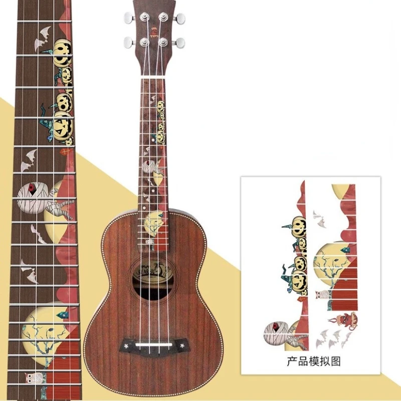 Creative Guitar Stickers Cute Funny Cross Inlay Decals Fretboard Sticker for Electric Guitar Bass Ukulele Fingerboard Sticker