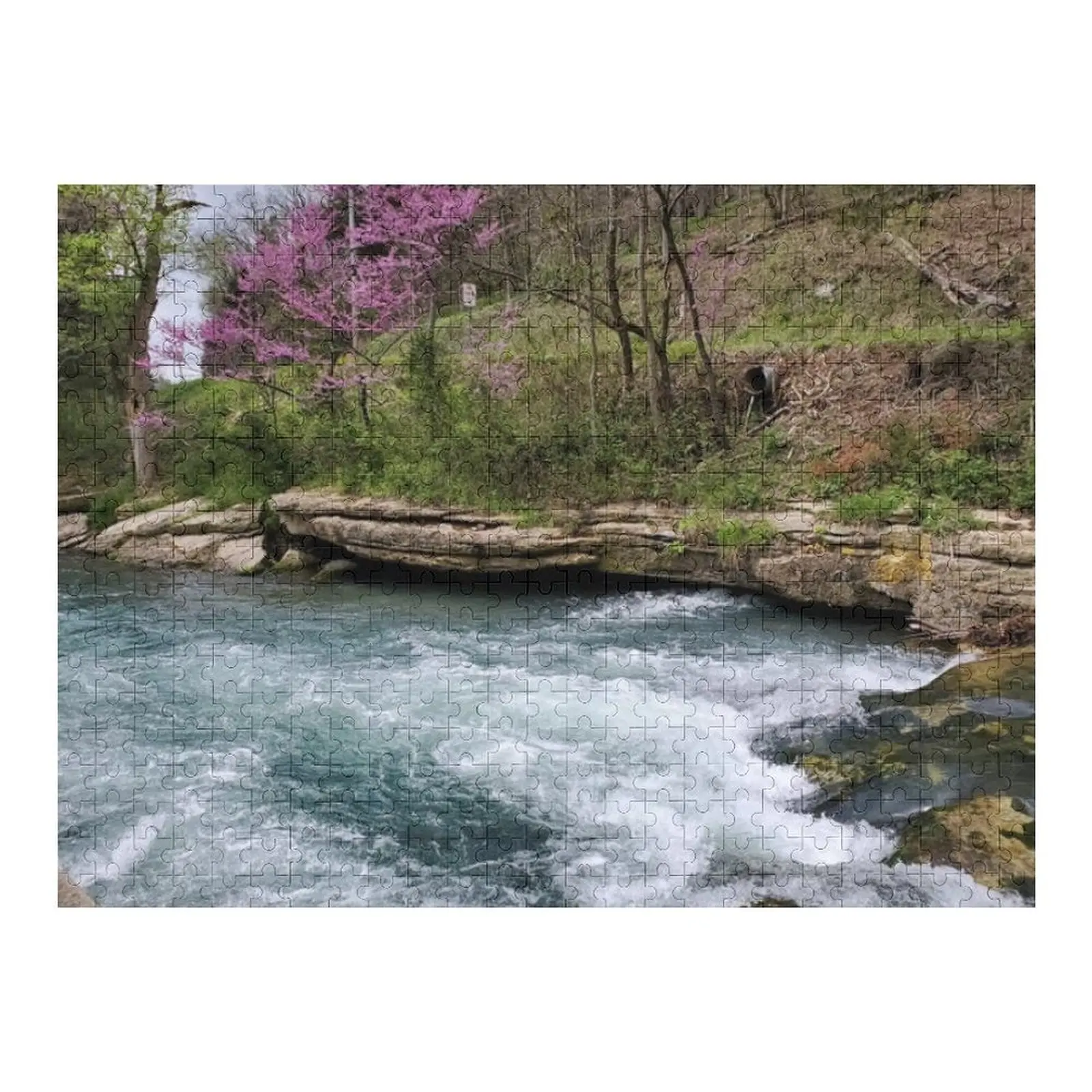 

River Waterfall and Rocks Jigsaw Puzzle Wooden Decor Paintings Personalized For Kids Puzzle