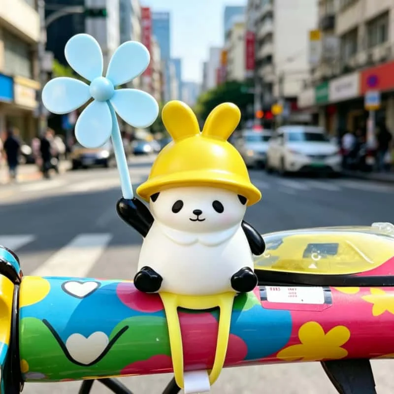 Cute Animal Windmills Electric Bike Ornaments - Unique Bicycle Decorations Riding Accessories - view 3