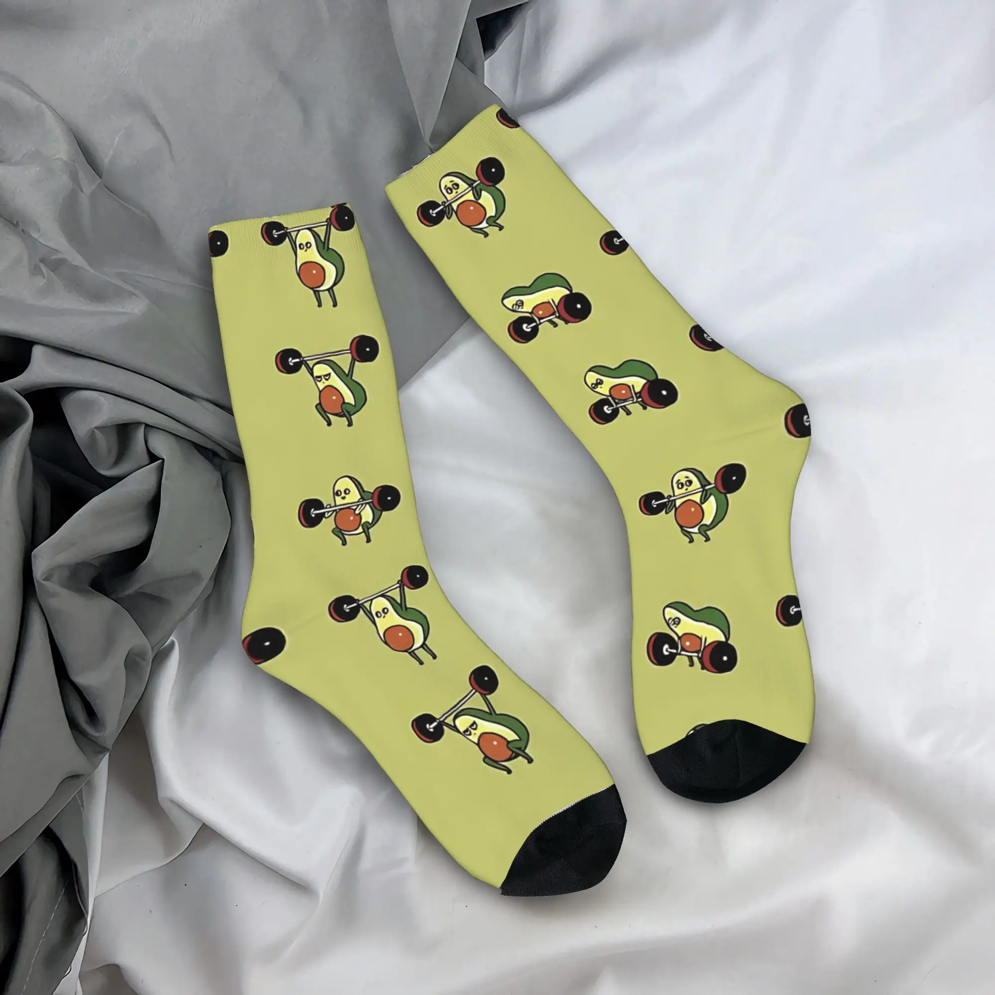 

LIFTING Avocado Socks Pattern Stockings Anti Slip Adults Men Socks Comfortable Autumn Retro Outdoor Socks