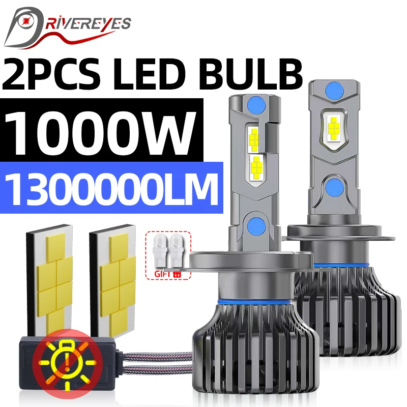 H4 LED Canbus Car Headlights 1300000LM 1000W Super Bright K5C H7 H11 H1 HB3 9005 H8 HB4 9006 H9 9012 HIR2 7545 CSP Fog Lamps T10