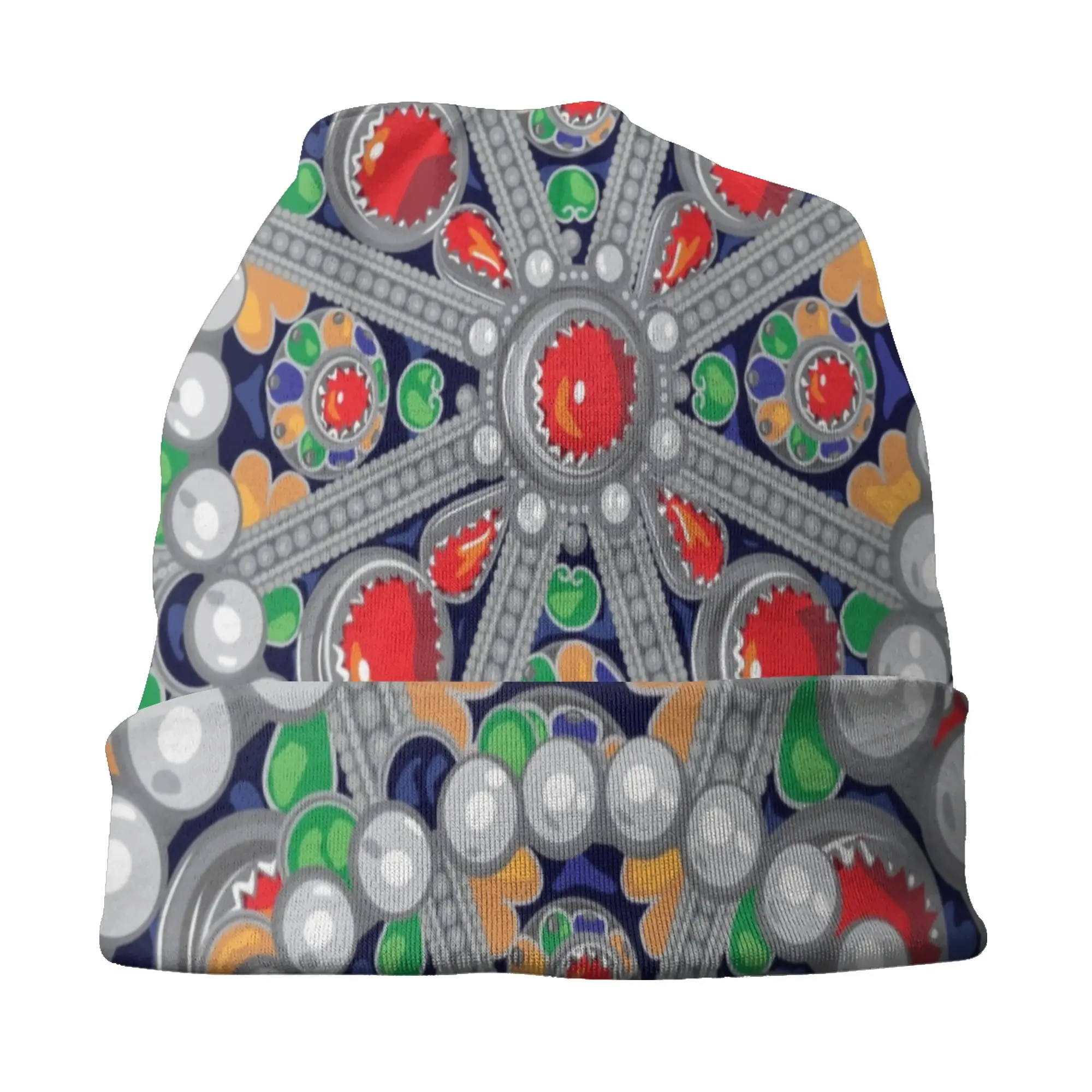 Kabyle Jewelry Tafzimth Amazigh Bonnet Hat Knitted Hat Men Women Unisex Adult Ethnic Geometric Warm Winter Skullies Beanies Caps