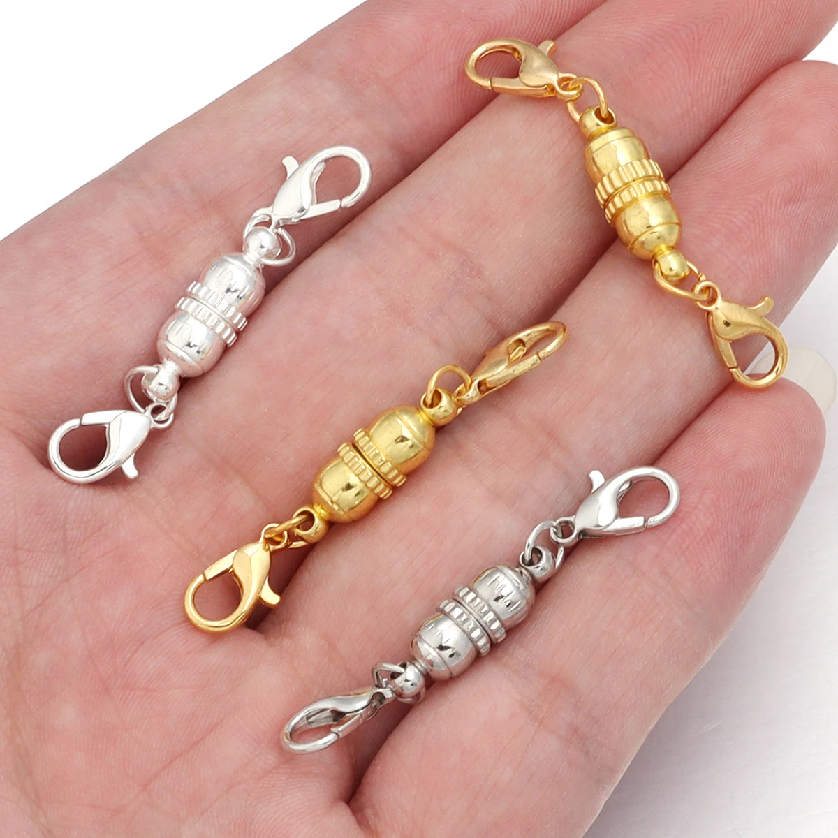 5Sets Strong Magnetic Clasps 6x18mm Metal Magnet Buckle Hooks Fasteners End Connectors For DIY Jewelry Making Accessories view 4