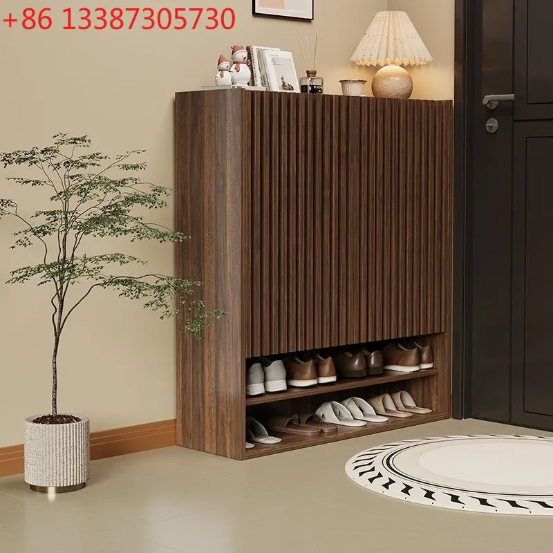 

Solid wood home shoe cabinet home door large capacity door new model