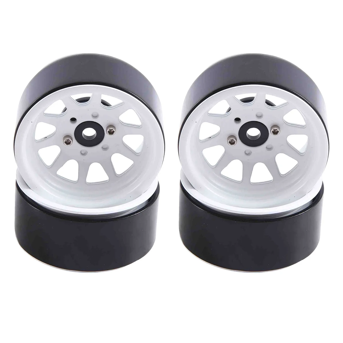 

PMPC_4PCS Metal Alloy 1.9 Beadlock Wheel Rims (White)