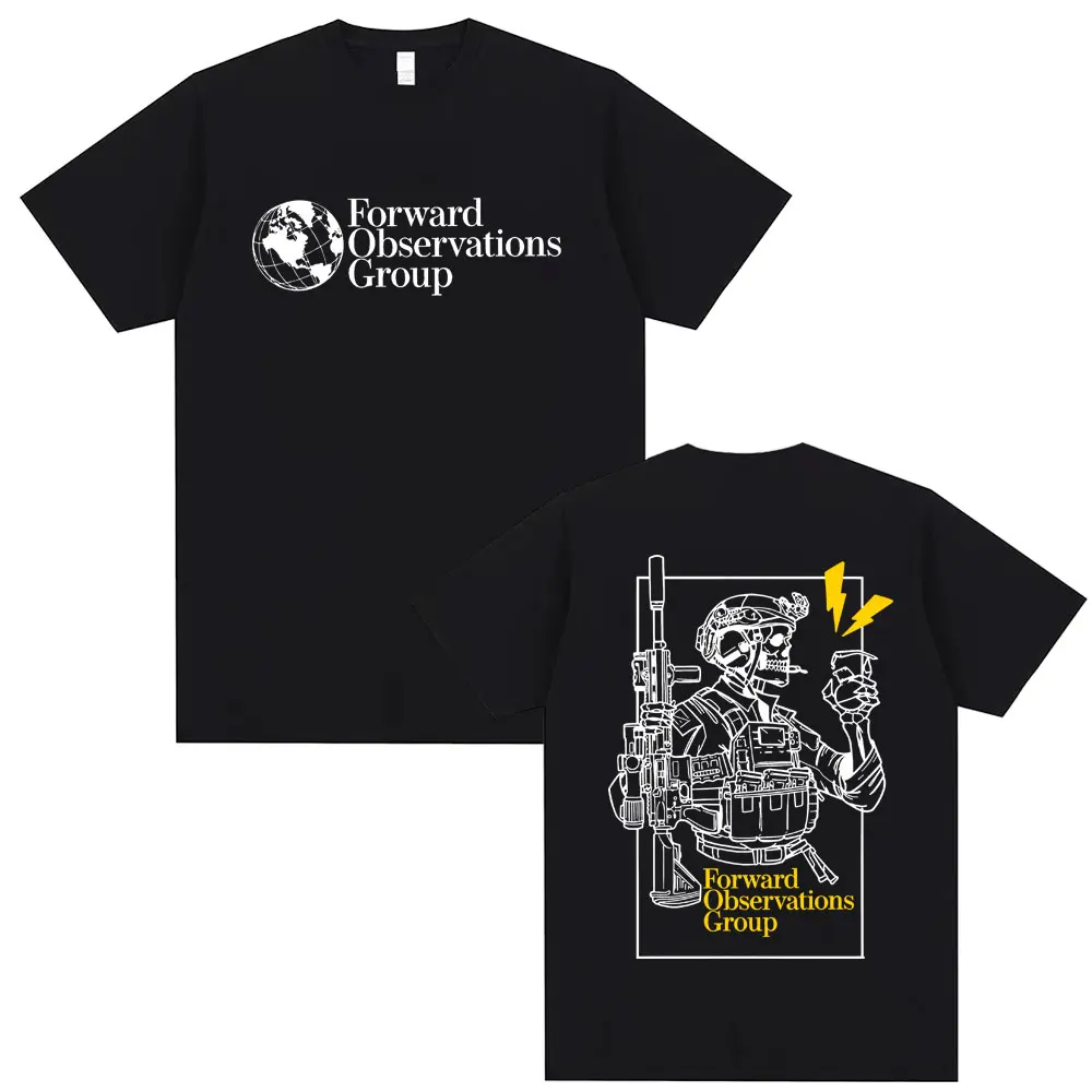 

Forward Observations Group T-shirt Vintage Skeleton Graphic T Shirts Men Women Casual Cotton T-shirts Male Oversized Streetwear