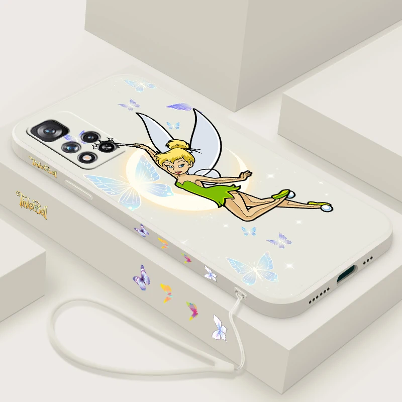 Tinkerbell Cute For Xiaomi Redmi Note 13 12 11T 11S 11E 10S 10T 10 9S 9T 8 Pro Plus Lite Liquid Left Rope Phone Case