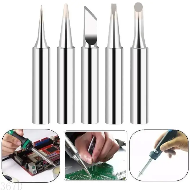 

AP28 900M Internal Heating Type 5 Pcs Set Thermostatic Soldering Iron Tip For Soldering Station B+2.2K+2.4D+3C+I