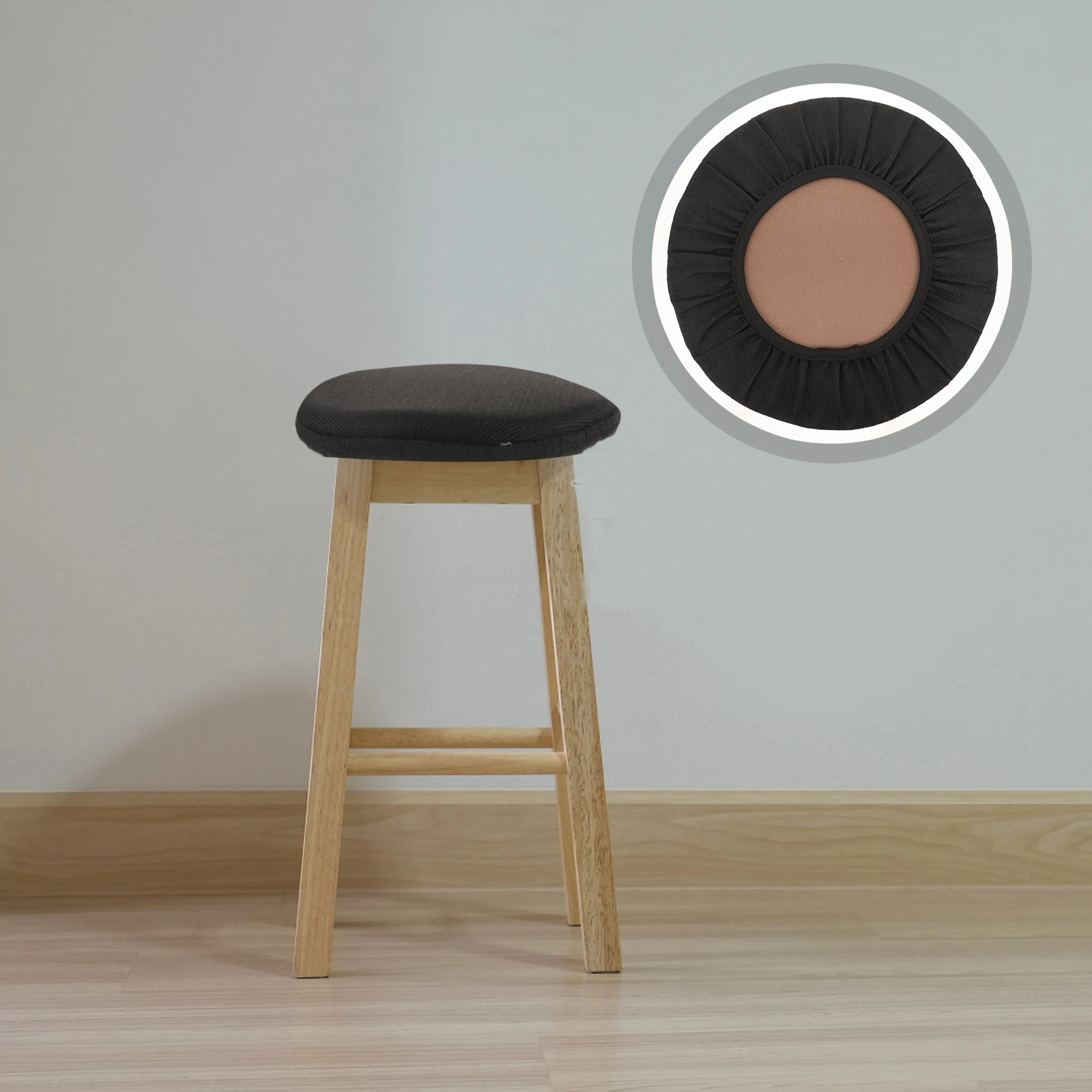 

Elastic Padded Round Stool Cushion Cover Stretchy Round Bar Stool Covers Practical Safe Easy to Clean for Various Stools
