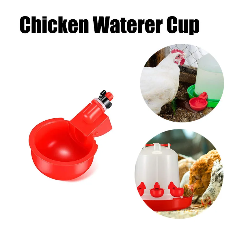 

Automatic Chicken Water Cup Waterer Bowl Kit Farm Coop Poultry Waterer Drinking Water Feeder for Chicks Duck Goose Turkey Quail