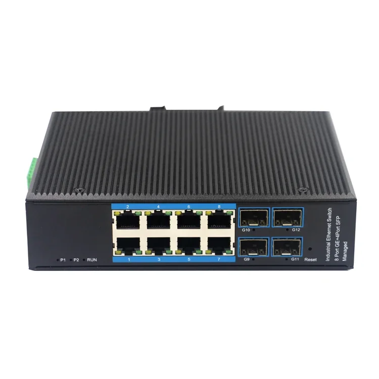 

Заводской OEM IP40 Din-рейка, 8 портов, 10/100/0000 м, с 4 слоями гигабитных портов SFP, 2+ управляемых промышленных коммутатора Ethernet