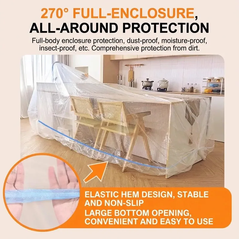 Waterproof Dirt‑Proof Large Thick Drawstring Dust Cover Durable Protective Storage Sleeve Furniture Outdoor Supplies Shielding