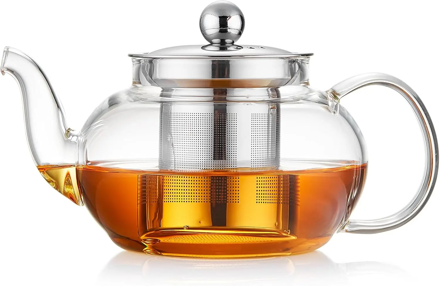 

Glass Teapot Stovpetop Safe,20 oz/ 600 ml Stove Top & Microwave Safe Small Borosilicate Glass Kettle with Loose Leaf Tea Straine