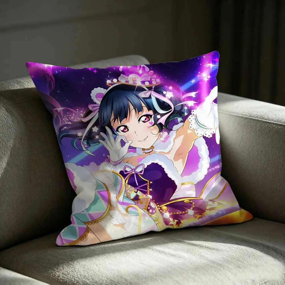 Sunshine Y-Yoshiko Aqours Y-Yohane Square Sofa Pillow Cover Solid Color Living Room Home Decor Cushion Case