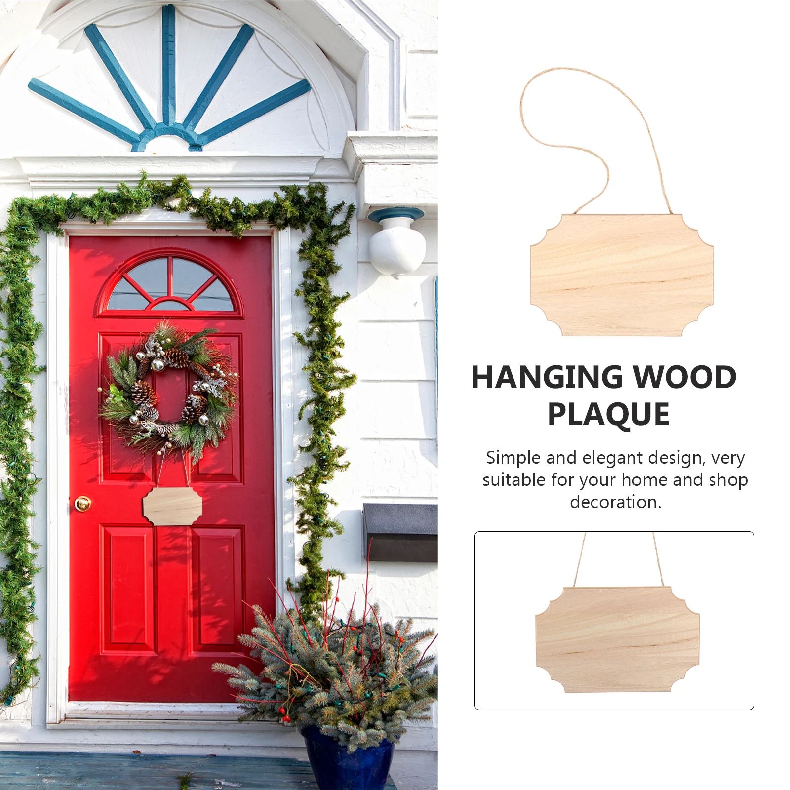 

2 Pcs Wooden Art Hanging Sign Blank Plaque Painting Wall Decoration Home School DIY Unfinished Wood Plank Sewing Accessories