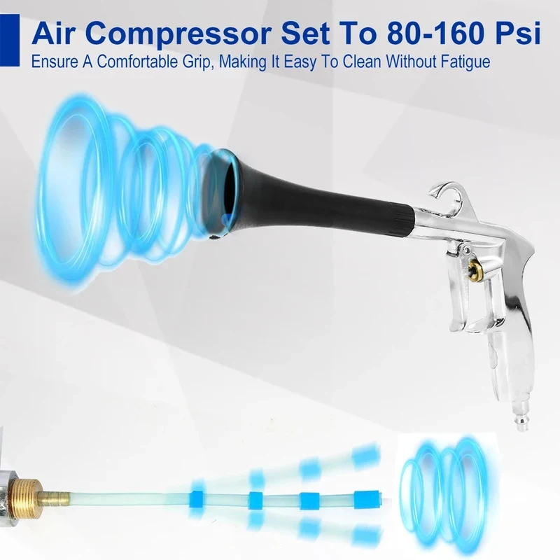 Air Blow Car Wash Gun High Pressure Dust Blowing Gun + Efficient Dry Cleaning Tool for Car Interior Detailing