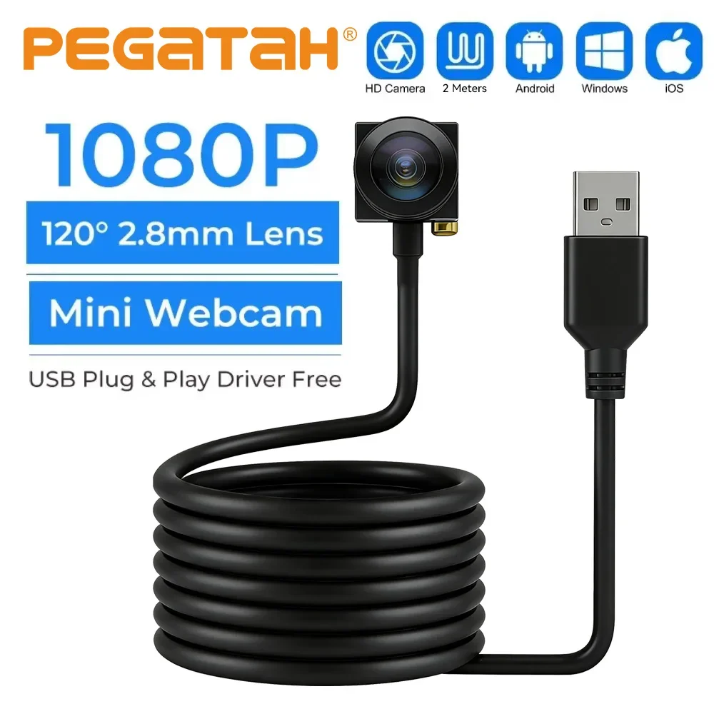 PEGATAH 1080P Webcam Mini Camera for Laptop USB Camera Video Cam Web Camera for Computer Auto Focus Full HD Surveillance Webcams