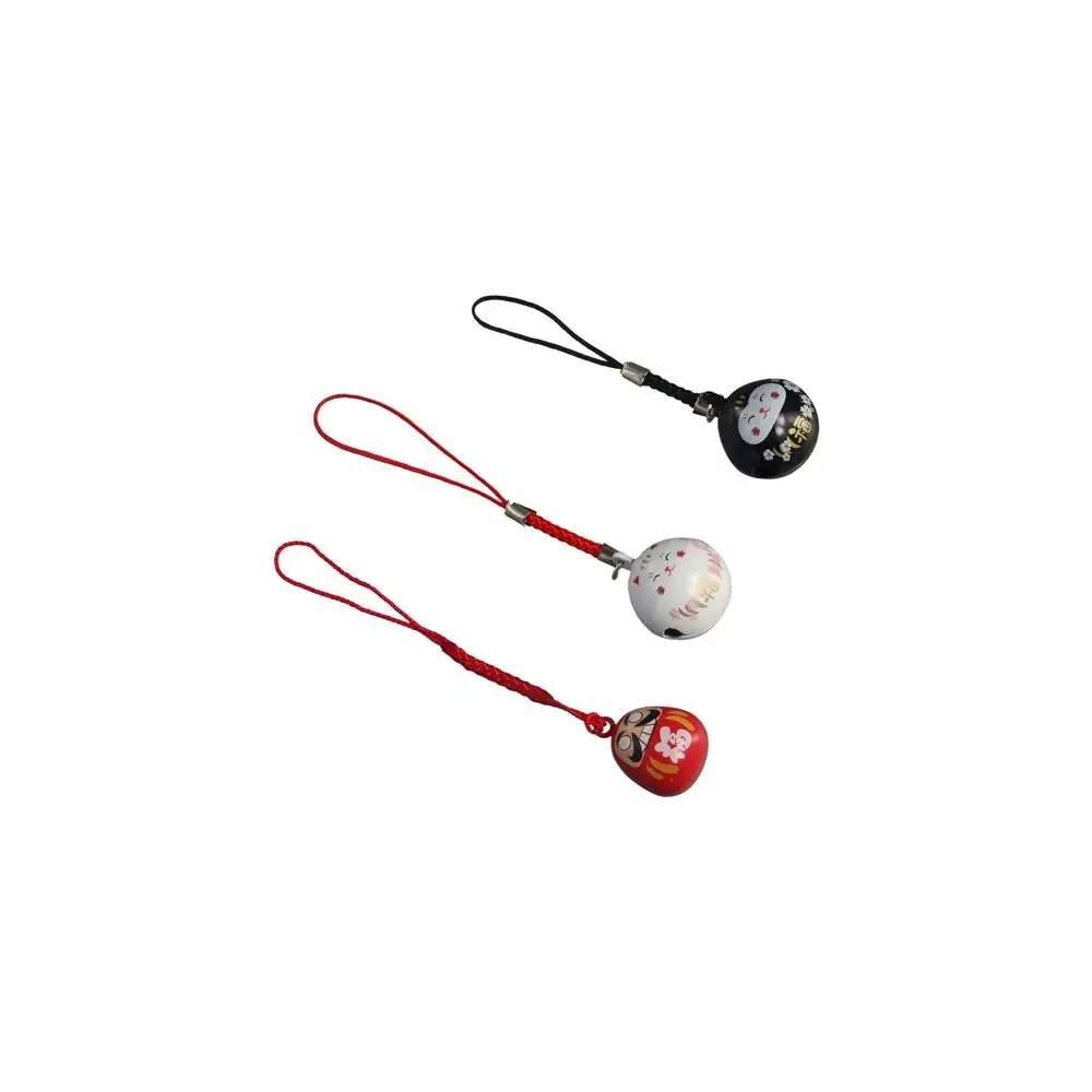 Ornaments Gifts Fortune Wealth Water Bells DIY Trinkets Red Bag Pendants Keyring Lucky Cat Keychains Bells Pendant Japan Daruma