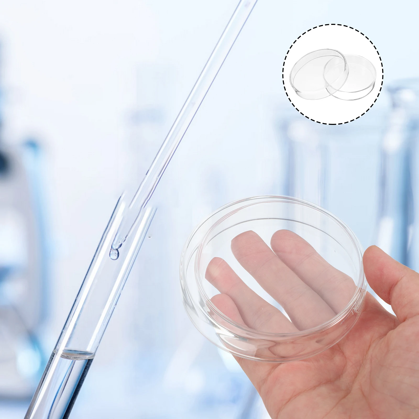 

1 set 1 Set Glass Petri Dish Clear Lid Cell Tissue Culture Plate Thickened Heat Resistant Laboratory Specimen Container