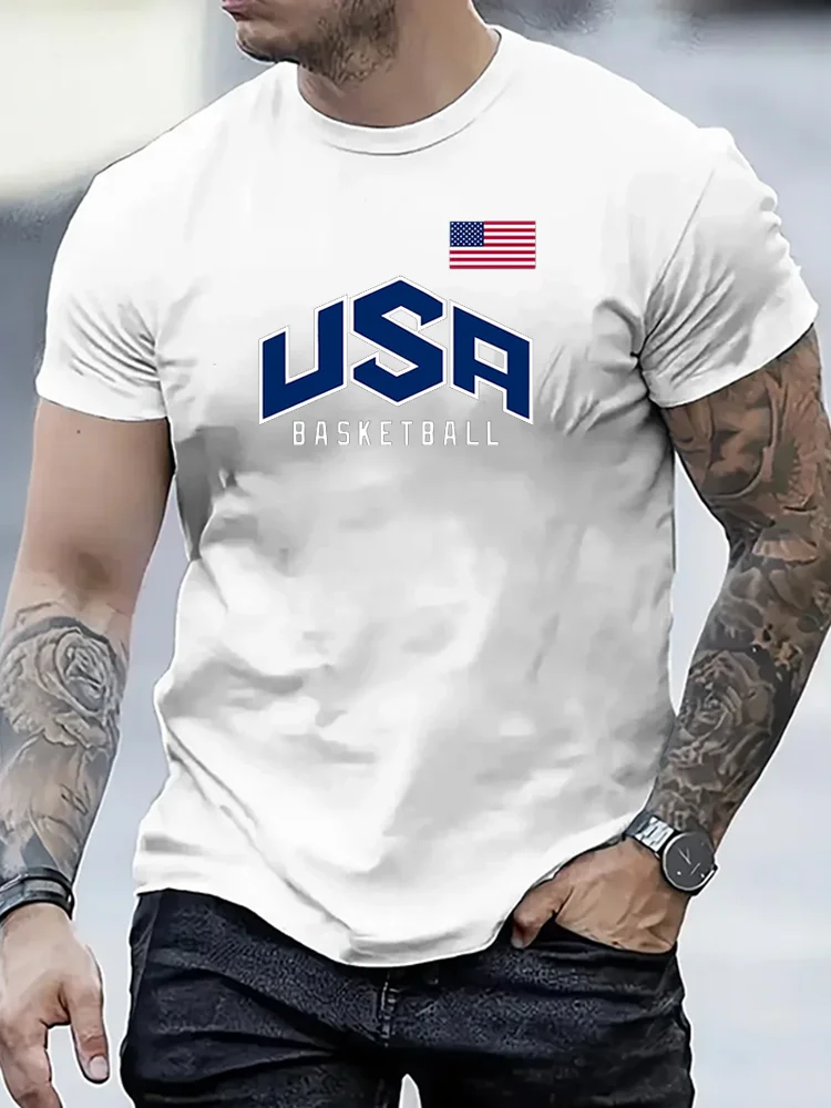 

2024 Men's Summer Loose Size 100% Cotton Plain Print Casual Slim Fit Crew Neck Short Sleeve T-Shirt Top Paris Motorcycle