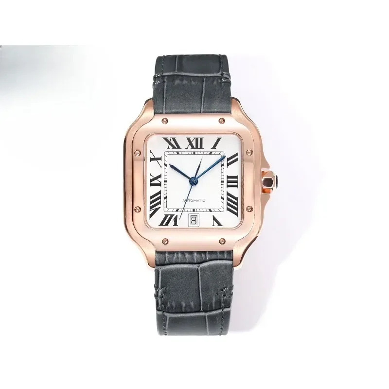 2024VIP Couro Genuíno 42mm Santos Series Relógio Masculino luxuoso, requintado e requintado