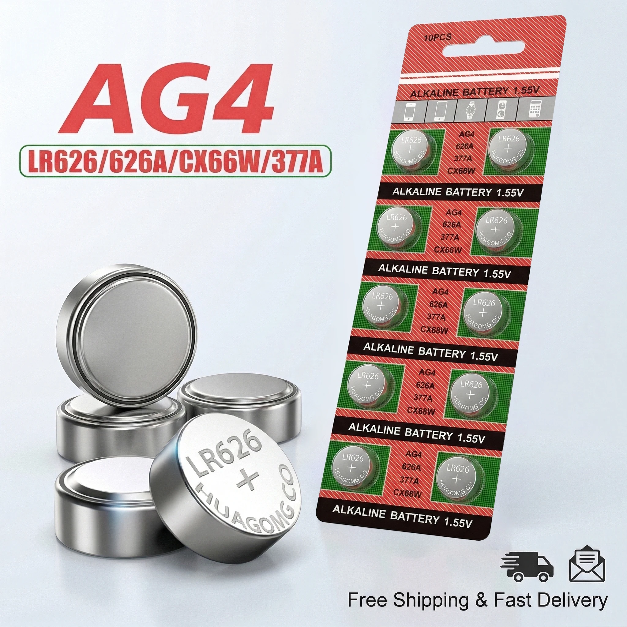 

5-10PCS AG4 1.5V Alkaline Button Battery 377 SR626SW SR626 376 177 LR66 LR626 626A Coin Cell for Watch Toys Clock