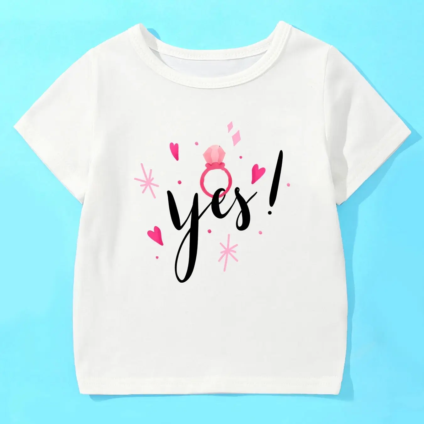 Spring And Summer Cute Cartoon Printed Casual Short Sleeved T-shirt For Girls Aged 2-4