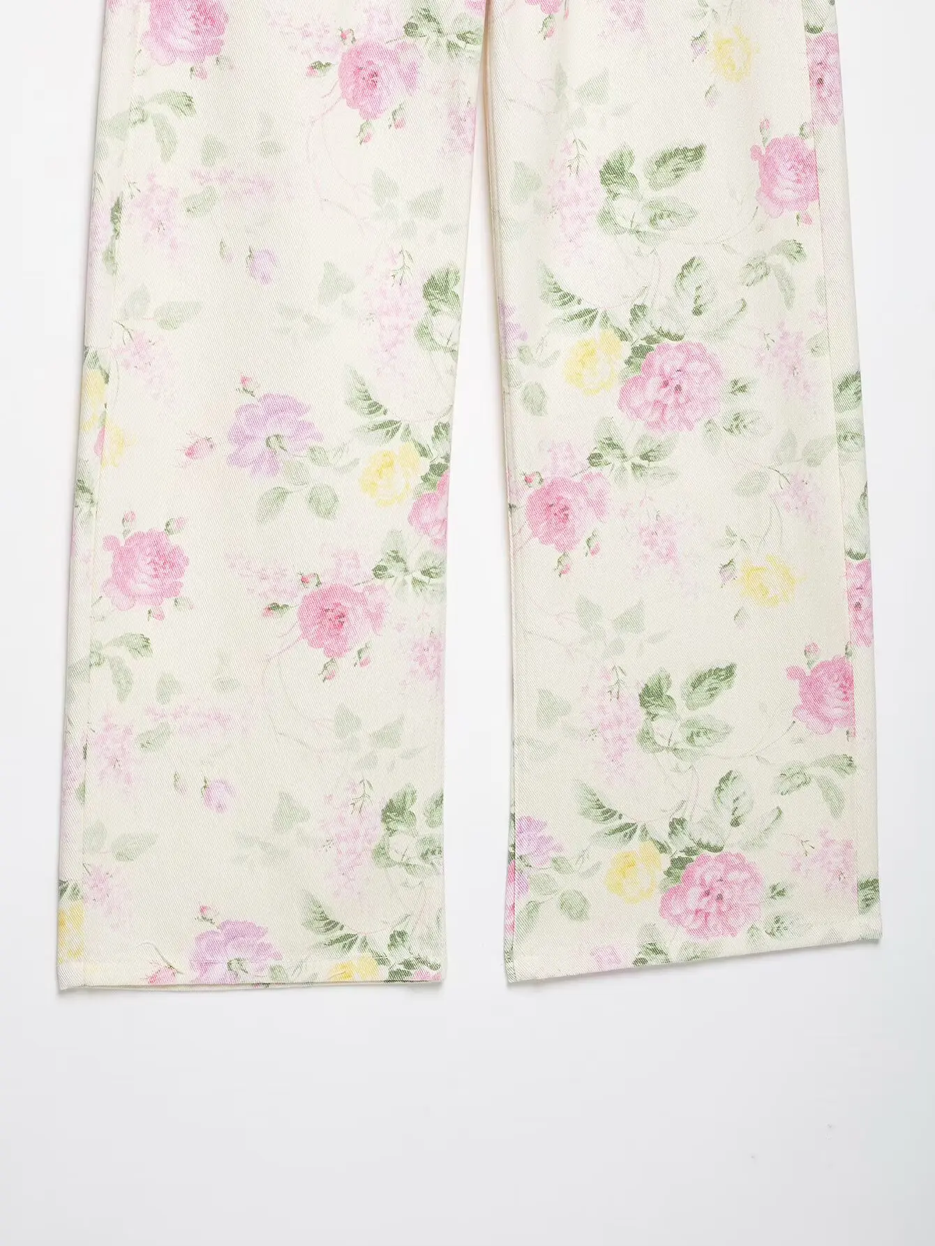 KONDALA Damen Blumen-Denim-Hose Neu 2026 Sommer Trendige High-Street Weite Hose Elegante Schicke Urlaubshose mit Niedriger Taille – Detail 4