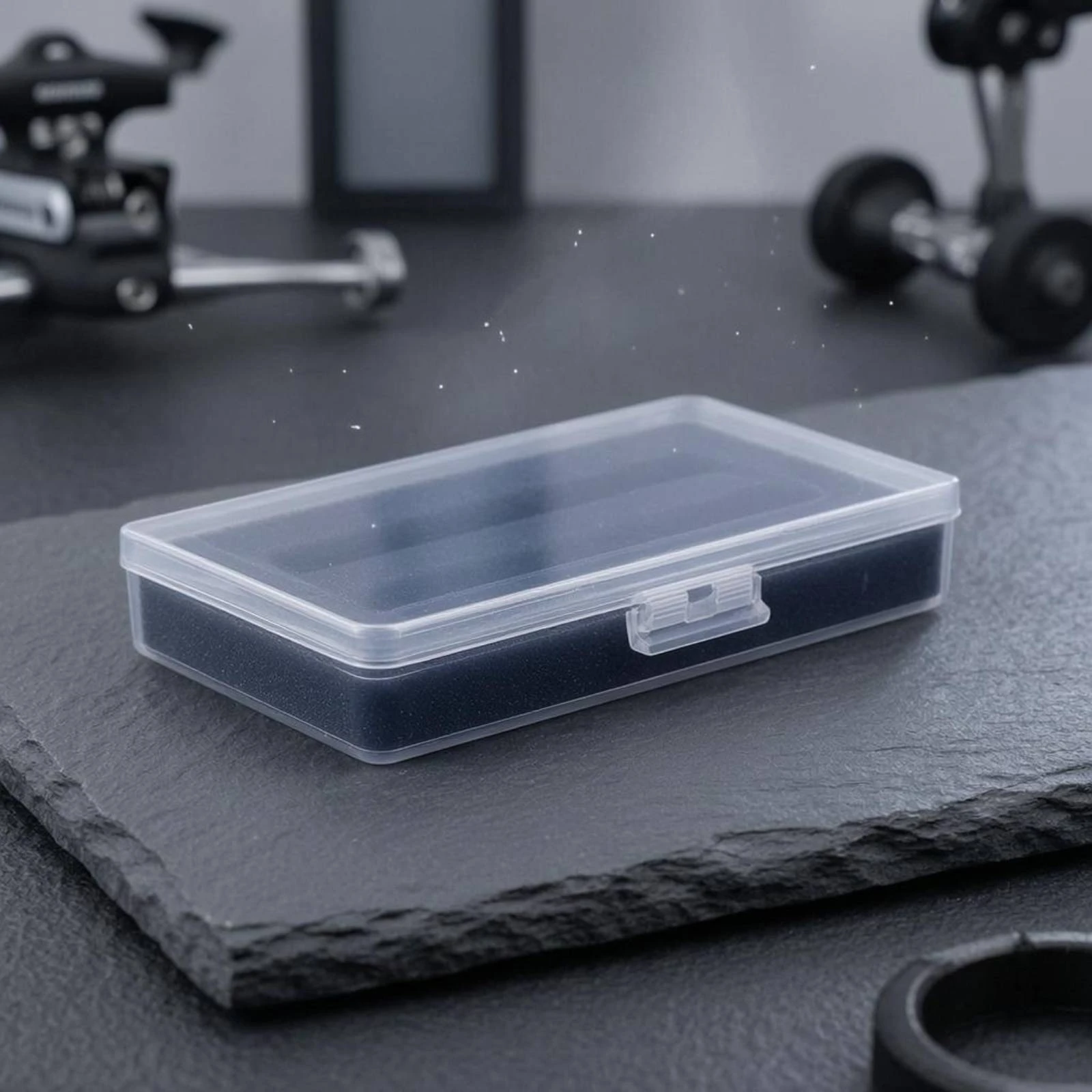 Figure Storage Box Snap Latch Clear Plastic Storage Box Collectible Display Case Shielded Compartmentalized