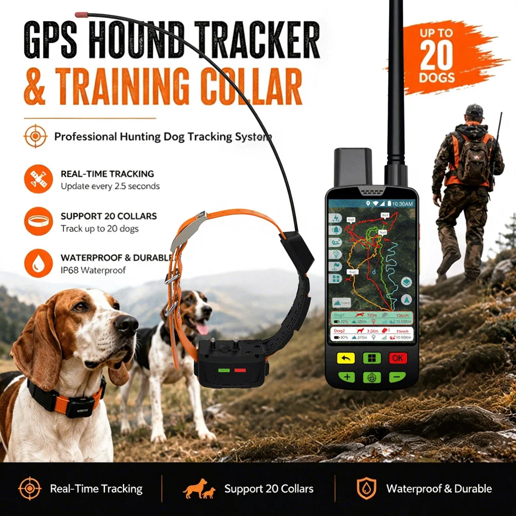 Eseek GPS Hound Tracker For Hunters Alternative With VHF Long Range Tracking And Real Time Hunting Dog Location