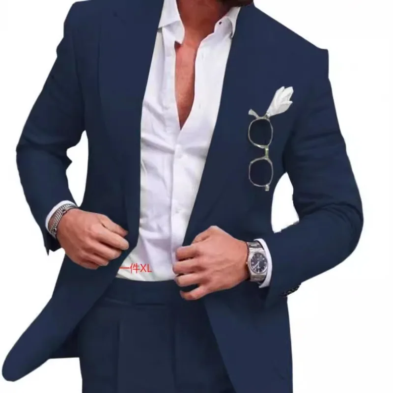 

2025 New Two Button Digital Print Suit Set Custom Men Suit for Cross Border Trade